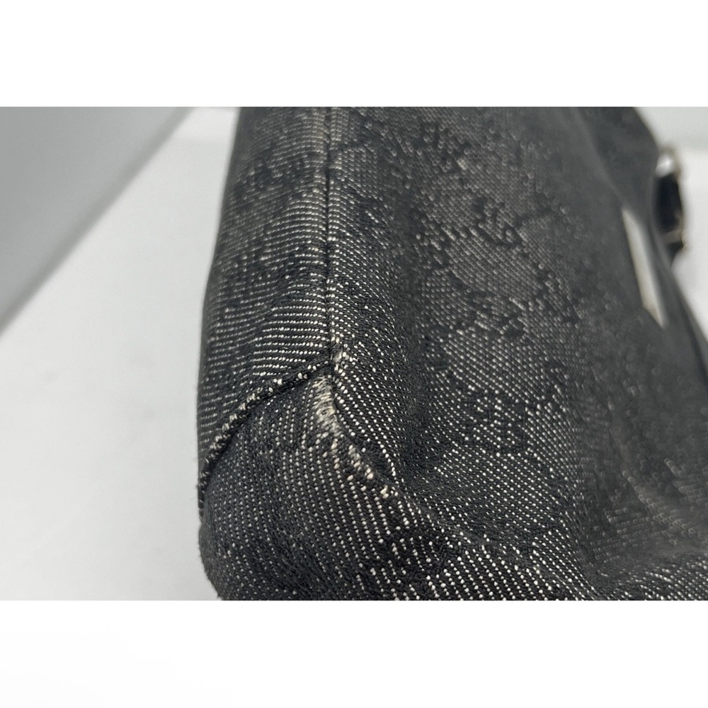 Gucci Black Denim Monogram Hobo Half Moon Shoulder Bag - Picture 7 of 14